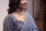 Midnight Blue Crystal Embroidered Designer Saree - Image 3