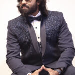 Royal Blue Embroidered Four Piece Suit Set