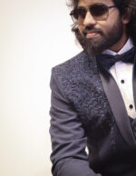 Royal Blue Embroidered Four Piece Suit Set - Image 3