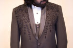 Black Embroidered Four Piece Suit - Image 2