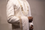 Cream White Embroidered Sherwani Set - Image 3