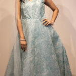 Ice Blue Shimmer Evening Gown